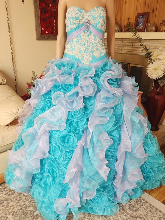 Mary's Bridal Dresses & Skirts - AUTHENTIC Mary’s Bridal Alta Couture Aqua Rosette Gown 
